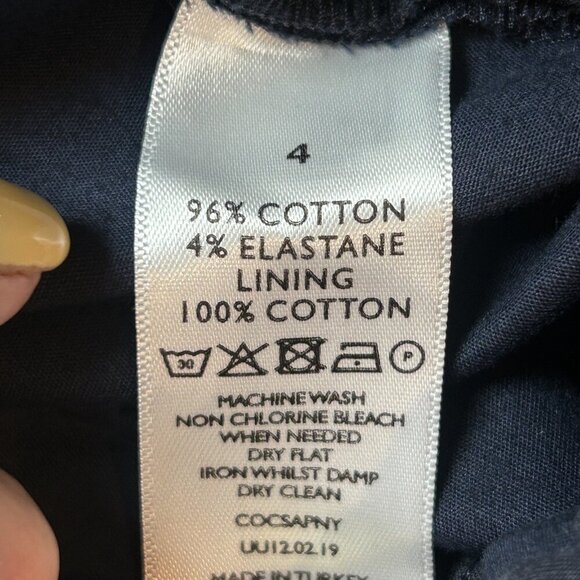 White Label The White Company Navy Blue Oxford Fit Straight Leg Pants Size 0 - Picture 9 of 10